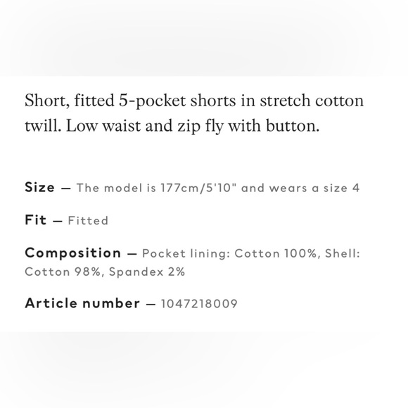 NWT H&M divided fitted shorts low waist fly zip size 10 color light brown - Picture 9 of 14